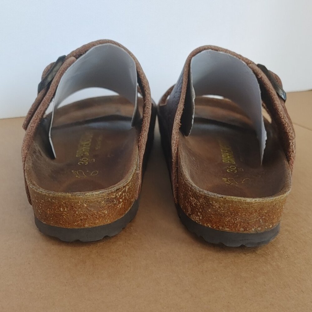 Birkenstock Brown Leather Sandals - Size 36 - Picture 12 of 15